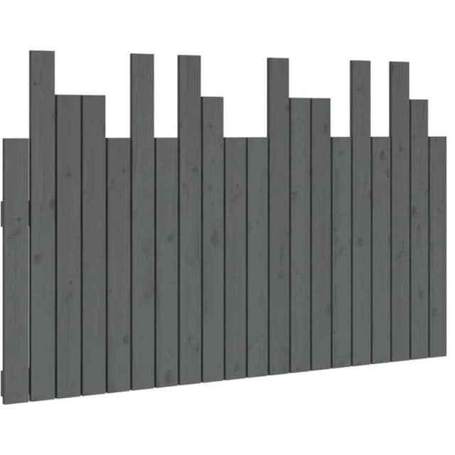 Vidaxl Wall Headboard Grey 127.5X3X80 Cm Solid Wood Pine, Grey 824790