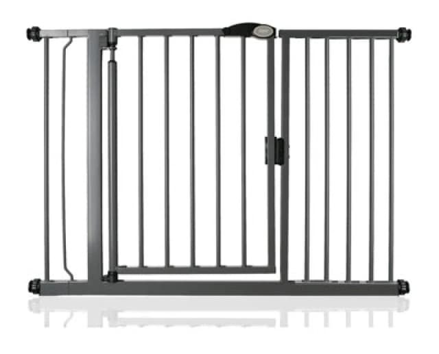 Safetots Pressure Fit Self Closing Stair Gate, 118.2Cm - 125.2Cm, Slate Grey, Auto Closing Baby Gate, Safety Barrier