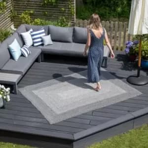 Harbour Lifestyle - Hermes Weatherproof Outdoor Rug - Honed Slate Grey - 305cm x 244cm