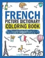 french picture dictionary coloring book over 1500 french words and phrases