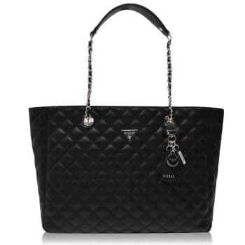 Guess Quilted Cessily Tote Bag - Black