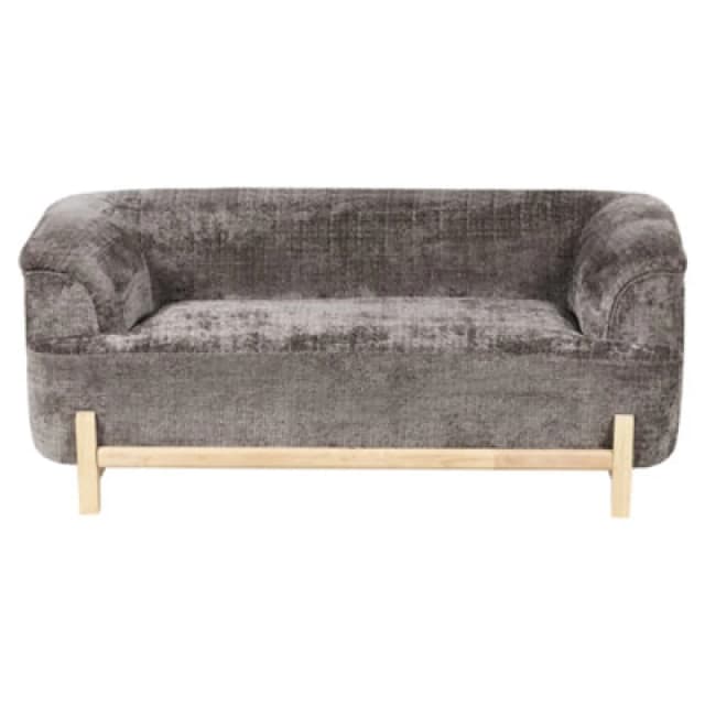 Beliani Sofa 2 Seater Alnor Chenille Brown
