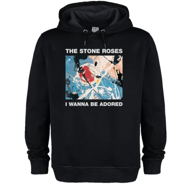 Amplified Mens I Wanna Be Adored The Stone Roses Hoodie in Black Size: XS Black Male XS