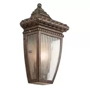 Venetian Rain 1 Light Outdoor Wall Half Lantern Light Brushed Bronze IP44, E14