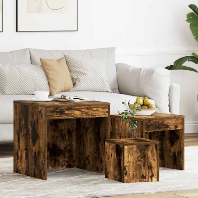 VIDAXL Vidaxl - Nesting Tables 3 pcs Smoked Oak Engineered Wood 8720286932872
