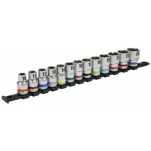 Sealey AK2661 Socket Set 13pc 1/2"Sq Drive 6pt WallDrive Metric
