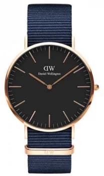 Daniel Wellington Classic Bayswater 40 Rose Gold Black Dial Watch