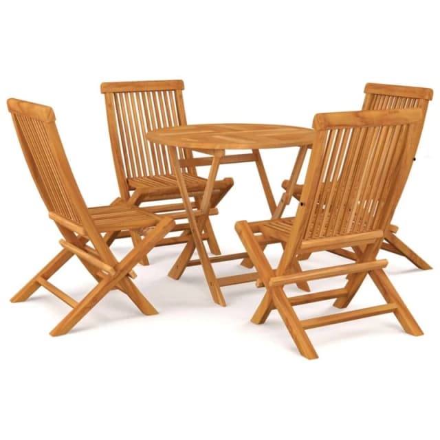 VIDAXL 5 Piece Garden Dining Set Solid Teak Wood Vidaxl 8720286227152