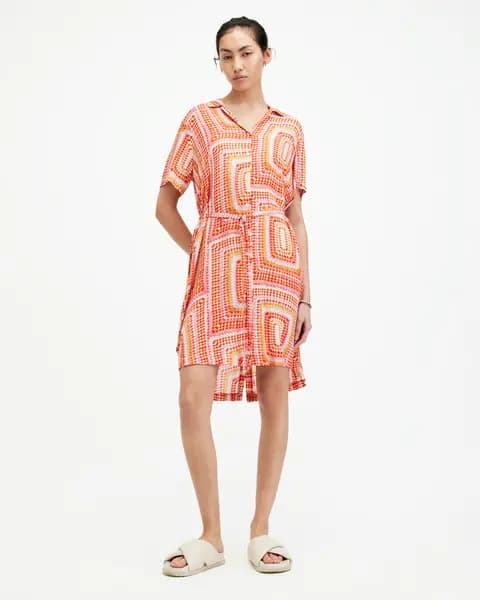 AllSaints Athea Luisa Print Mini Shirt Dress