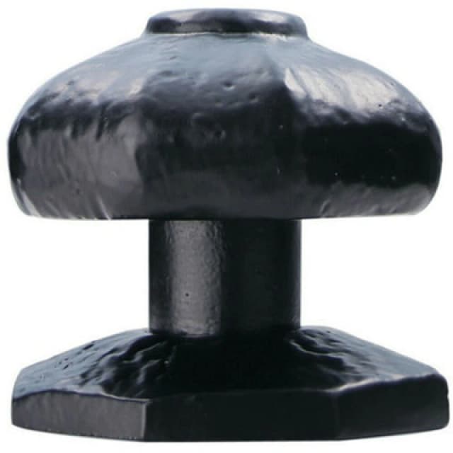 Loops 63mm OCTAGONAL Centre Door Knob Black Antique Hammered Iron Outdoor Handle Black unisex