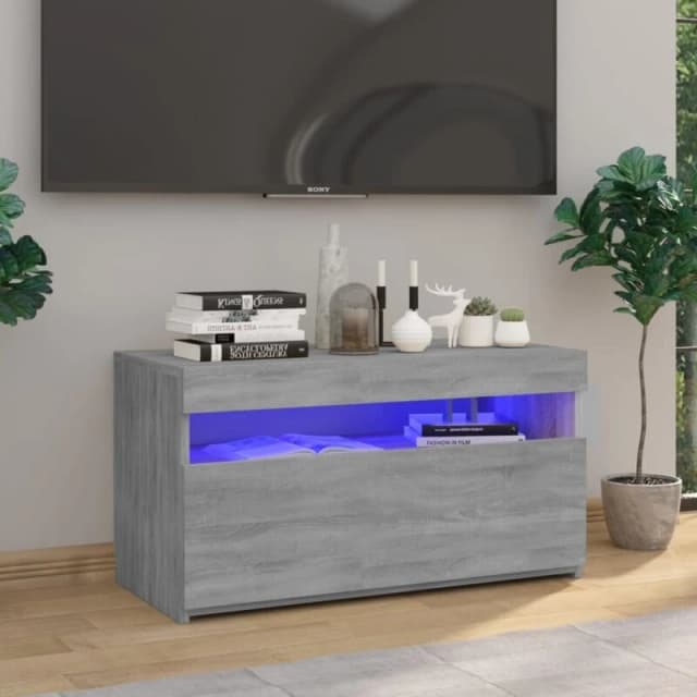 VIDAXL TV Cabinet with LED Lights Grey Sonoma 75x35x40cm vidaXL 8720286931905