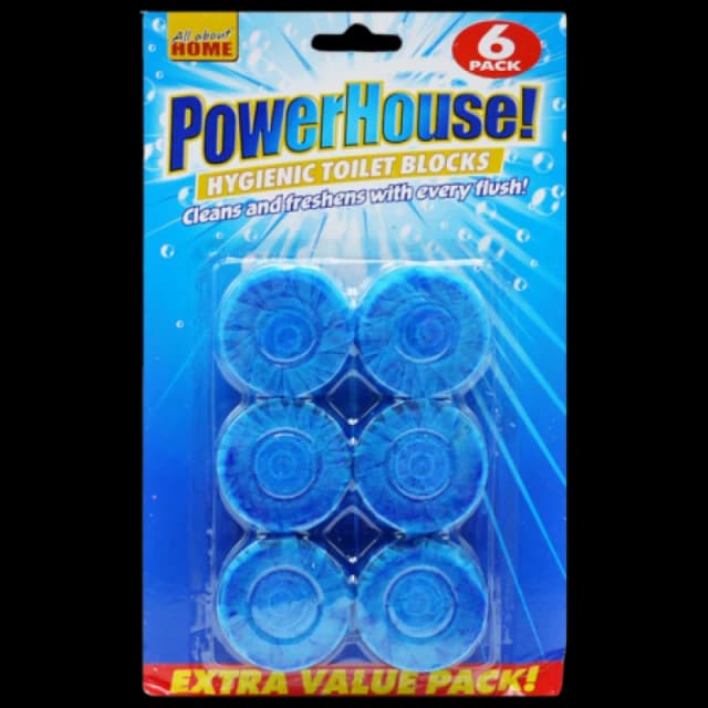 PowerHouse Hygienic Blue Toilet Blocks a 6 Pack PWH-768202