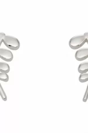 Ladies Orla Kiely Silver Plated Leaf Studs E5159
