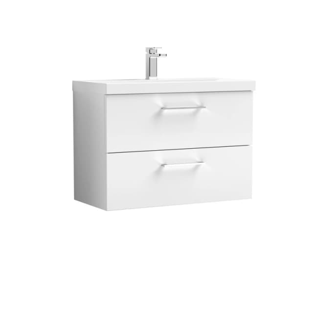 Balterley Wall Hung 2 Drawer Vanity Unit with Mid-Edge Ceramic Basin White