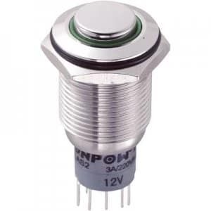 TRU COMPONENTS LAS2GQH 22EG12VSP Tamper proof pushbutton 250 V AC 3 A 2 x OnOn IP65 momentary
