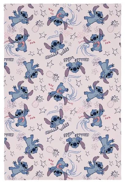 Disney Stitch FLeece Blanket - Blue & Pink