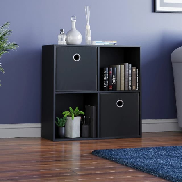 Lassic 2x2 Cube Storage Unit (B) + Set of 2 Storage Cubes Black unisex 2x2