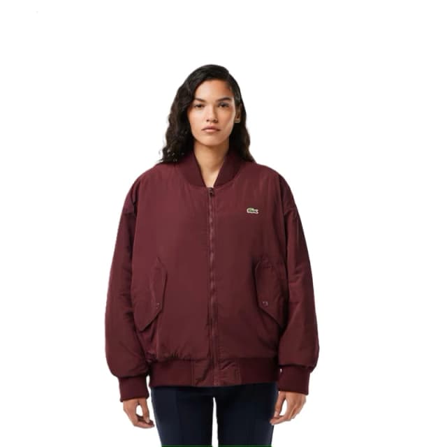 Lacoste Womens Oversized Ribbed Bomber Jacket Spleen female 6 (34)