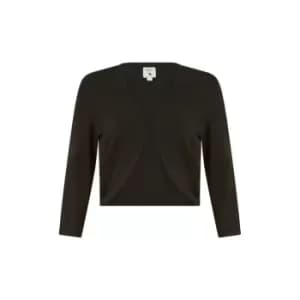 Yumi Black Knitted Curve Bolero - Black