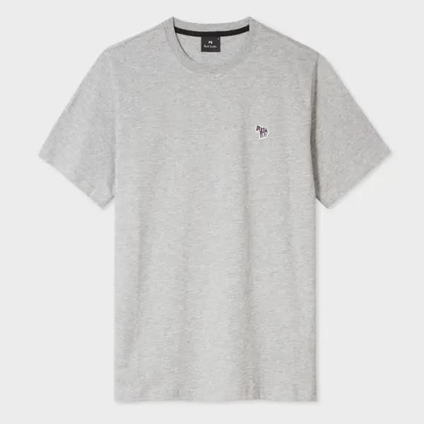 Paul Smith Grey Marl Cotton Zebra Logo T-Shirt
