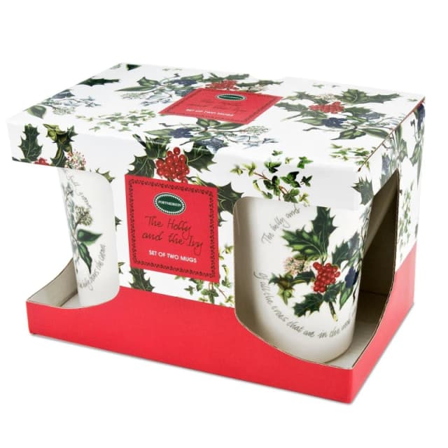 Portmeirion Holly and Ivy The Holly and the Ivy Set of 2 Mugs Green unisex One Size
