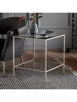 Hometown Interiors Bourke Glass Top Side Table - Champagne