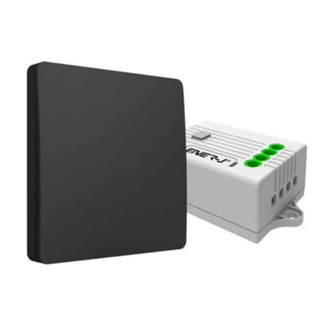 Ener-J 1 Gang Wireless Kinetic Switch, (Black Finish) + 500W Rf Receiver