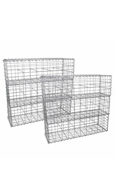 Monstershop Gabion Baskets 100 x 30 x 30cm 6 Pack Silver
