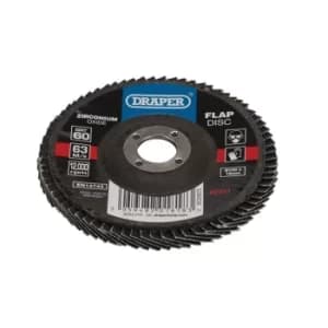 Draper Zirconium Oxide Flap Disc, 100 x 16mm, 60 Grit
