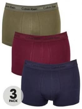 Calvin Klein 3 Pack Low Rise Trunk - Blue/Green/Raisin