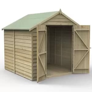 7a x 7a Forest 4Life 25yr Guarantee Overlap Pressure Treated Windowless Double Door Apex Wooden Shed (2.32m x 2.12m)