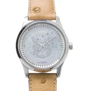G-Timeless Automatic Transparent Mother of Pearl Tiger Motif Dial Ladies Watch