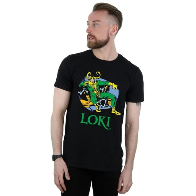 Marvel Marvel Men Loki Throne T-Shirt in Black Size: Small Black S Male 5059308978554