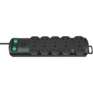 Brennenstuhl 1153303120 Primera Line Extension Socket 10 Way Black 2m
