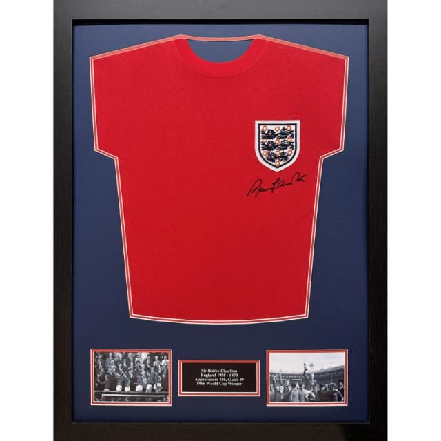AllStarSignings Ltd Sir Bobby Charlton signed England shirt Red unisex One Size