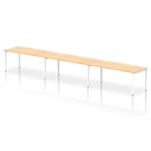 Impulse Impulse Bench Single Row 3 Person 1800 White Frame Office Bench Desk Maple IMBS318MPEW