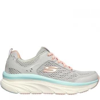 Skechers Dlux Walker Runners - Grey/Coral