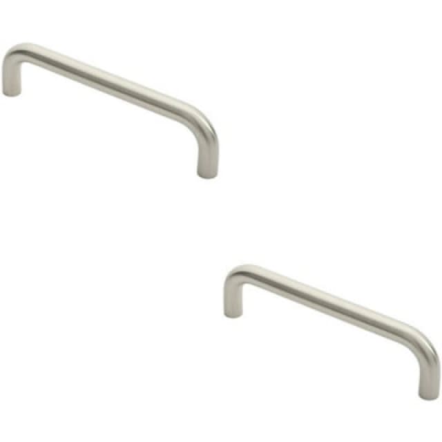 Loops 2x Round D Bar Pull Handle 244 x 19mm 225mm Fixing Centres Satin Stainless Steel Metallics unisex