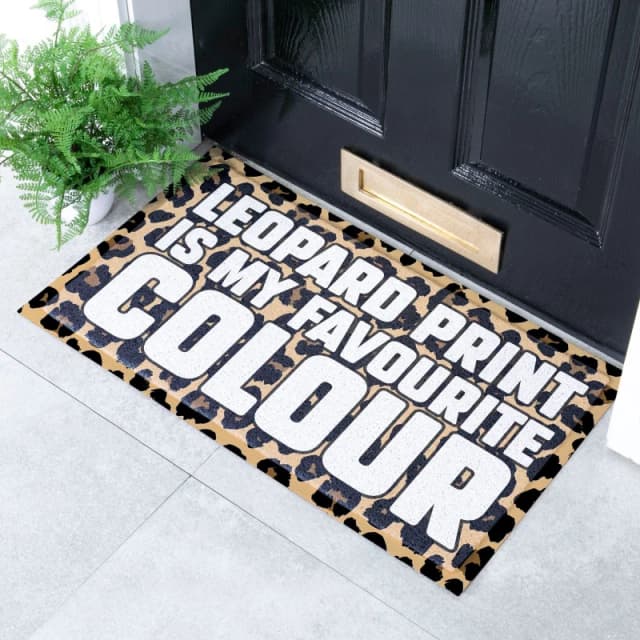 Native Natural Brown Leopard Print Doormat (70 X 40Cm)