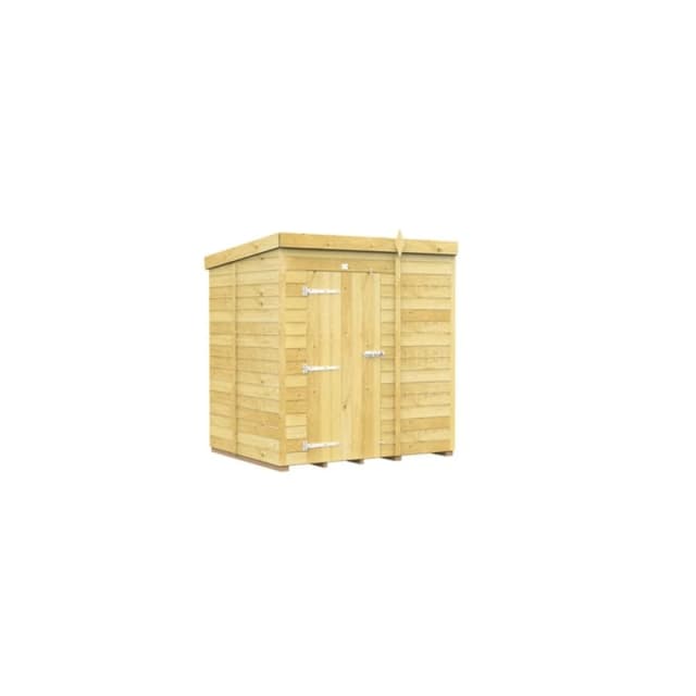 Buttercup Farm 6 x 5 Feet Pent Shed - Single Door W/O Windows - L147 x W185 x H201cm in Brown Brown Unisex