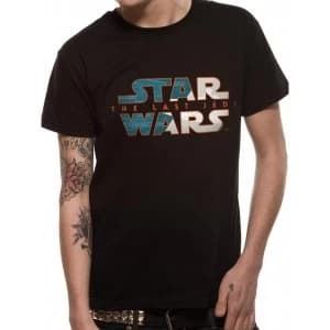 Star Wars 8 - Blue Print Logo Mens Small T-Shirt - Black