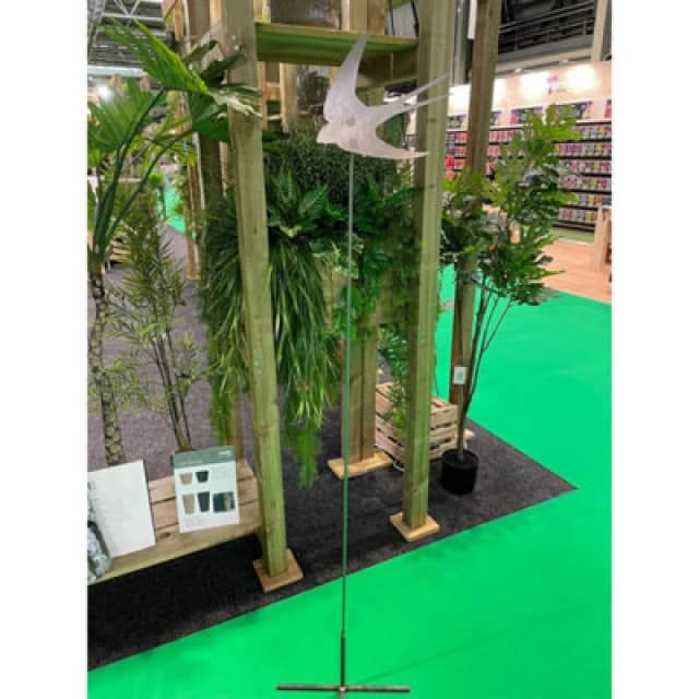 Poppy Forge 5 Feet Curved Swallow Plant Pin Garden Art (Pack Of 3) - Ready To Rust