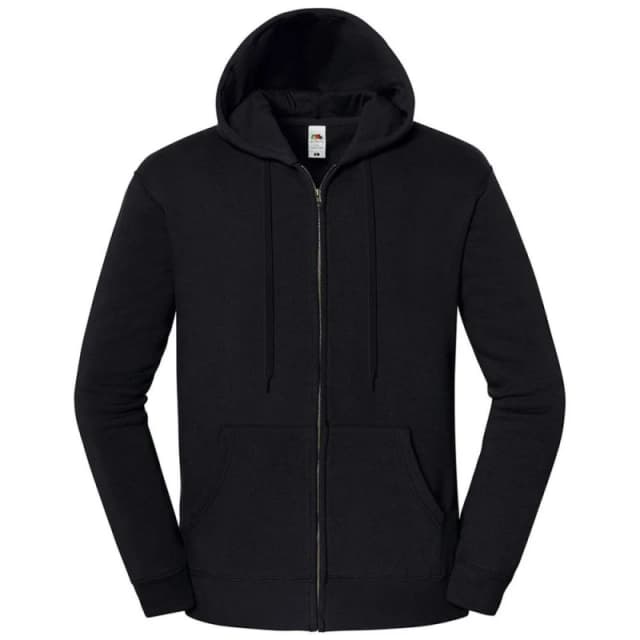Fruit of the Loom Mens Iconic Premium Full Zip Hoodie in Black Size: Small Black Male S