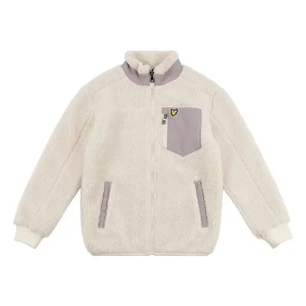 Lyle and Scott Lyle Sherpa Fleece Jn34 Full Zip Fleece Tops 7-8 Yrs Cream 53128769155