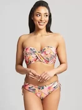 Panache Paradise Padded Twist Bandeau Bikini Top - Pink Tropical, Pink, Size 32Dd, Women
