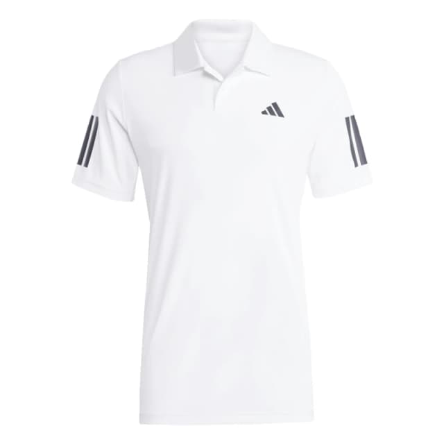 adidas Club 3 Stripe Polo Shirt Mens - White White S