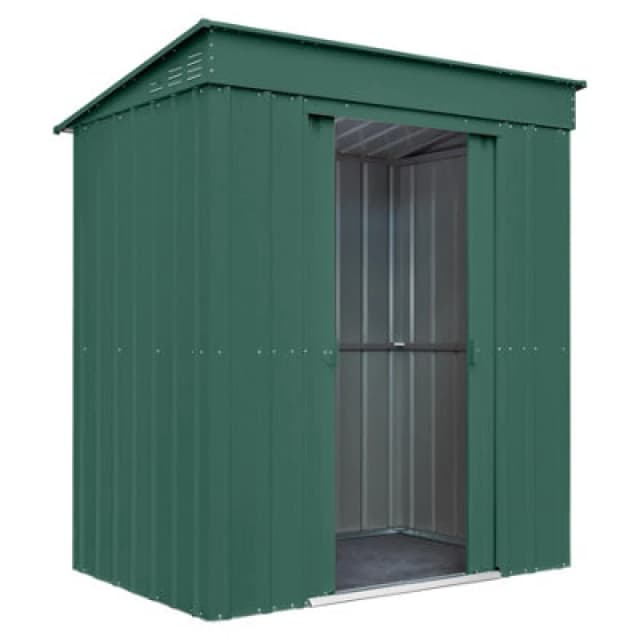 Waltons Globel 6 X 4 Metal Pent Garden Storage Shed Sliding Doors - Green