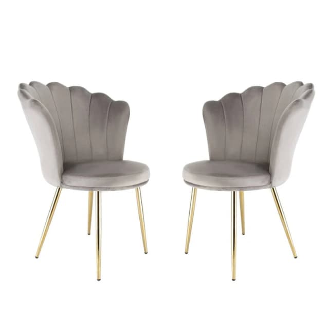 Home Garden Direct Mini Flora - Occasional Chair in Velvet - Grey Grey Unisex