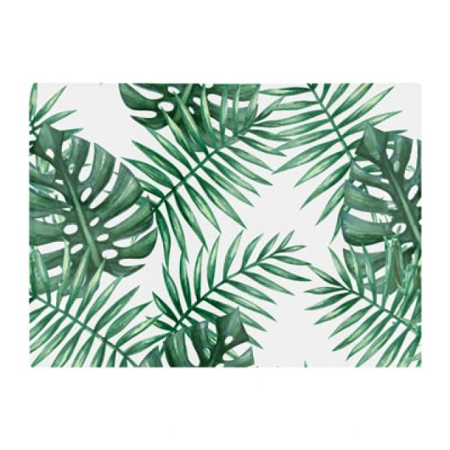 Warren Reed Designer Watercolour Tropical Leaves Glass Chopping Board