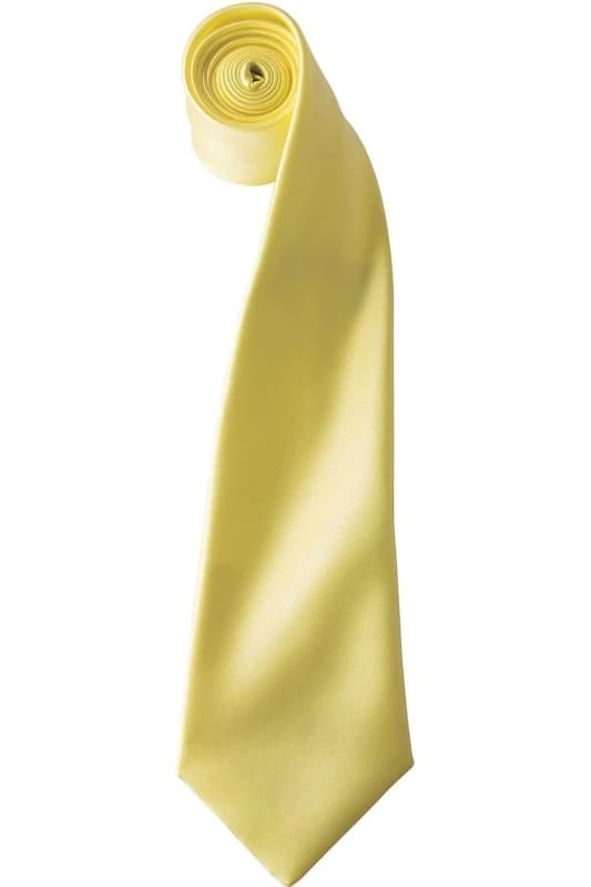 Premier Premier Colours Satin Tie in Lemon Lemon One Size Unisex 5063470722891